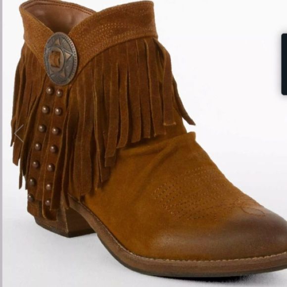 Sam Edelman Shoes - Sam Edelman Sidney Boot Buckle Exclusive Western Cowboy Boot Bootie Fringe 7.5